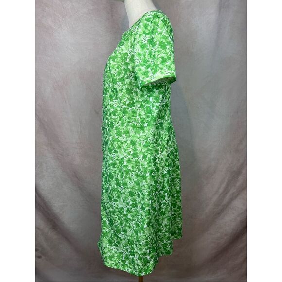 Vintage 1970s GreenβMod Floral Dress Mod MCM Retro - Picture 6 of 7